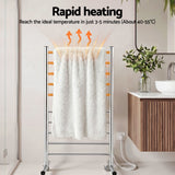 Devanti 10-Bar Freestanding Heated Towel Rail 3-5 Mins Fast Heating Electric Towel Warmer for Bathroom Winter Drying Stainless Steel Plug In 100W - 45-Degree Angle