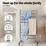 Devanti 10-Bar Freestanding Heated Towel Rail 3-5 Mins Fast Heating Electric Towel Warmer for Bathroom Winter Drying Stainless Steel Plug In 100W - Extra Image