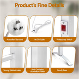 Devanti Electric Heated Towel Rail Rack 6 Bars Freestanding Clothes Dry Warmer - Top-Down View