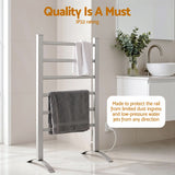 Devanti Electric Heated Towel Rail Rack 6 Bars Freestanding Clothes Dry Warmer - 45-Degree Angle