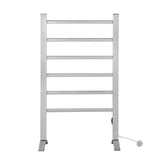 Devanti Electric Heated Towel Rail Rack 6 Bars Freestanding Clothes Dry Warmer - Low Angle