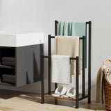 3 Tier Towel Rack Rail Freestanding Holder Bathroom Organizer Laundry Drying Bar - 45-Degree Angle