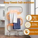 Devanti Electric Heated Towel Rail Rack 5 Bars Freestanding Clothes Dry Warmer