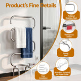 Devanti Electric Heated Towel Rail Rack 5 Bars Freestanding Clothes Dry Warmer - Top-Down View