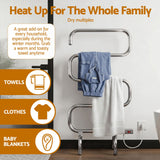 Devanti Electric Heated Towel Rail Rack 5 Bars Freestanding Clothes Dry Warmer - Rear View