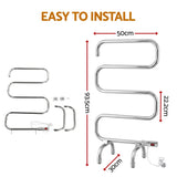 Devanti Electric Heated Towel Rail Rack 5 Bars Freestanding Clothes Dry Warmer - Extra Image