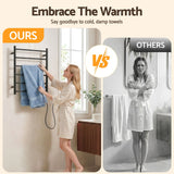 Devanti Electric Heated Towel Rail Rack 5 Bars Wall Mounted Clothes Dry Warmer - Side View