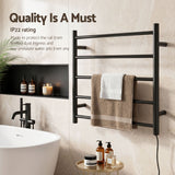 Devanti Electric Heated Towel Rail Rack 5 Bars Wall Mounted Clothes Dry Warmer - 45-Degree Angle