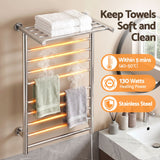 Devanti Electric Heated Towel Rail Rack 14 Bars Wall Mounted Clothes Dry Warmer - Front View