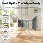Devanti Electric Heated Towel Rail Rack 18 Bars Freestanding Clothes Dry Warmer