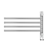 Towel Rail Rack Holder 4 Bars Wall Mounted Stainless Steel Swivel Hanging Hook - Side View