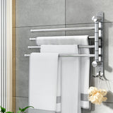Towel Rail Rack Holder 4 Bars Wall Mounted Stainless Steel Swivel Hanging Hook - Close-Up Angle