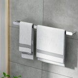 Towel Rail Rack Holder Single 600mm Wall Mounted Stainless Steel Silver - Top-Down View