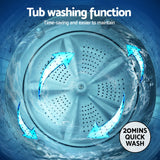 Devanti 6kg Top Load Washing Machine White - 45-Degree Angle