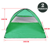 Pop Up Portable Beach Canopy Sun Shade Shelter Tent Green - Rear View