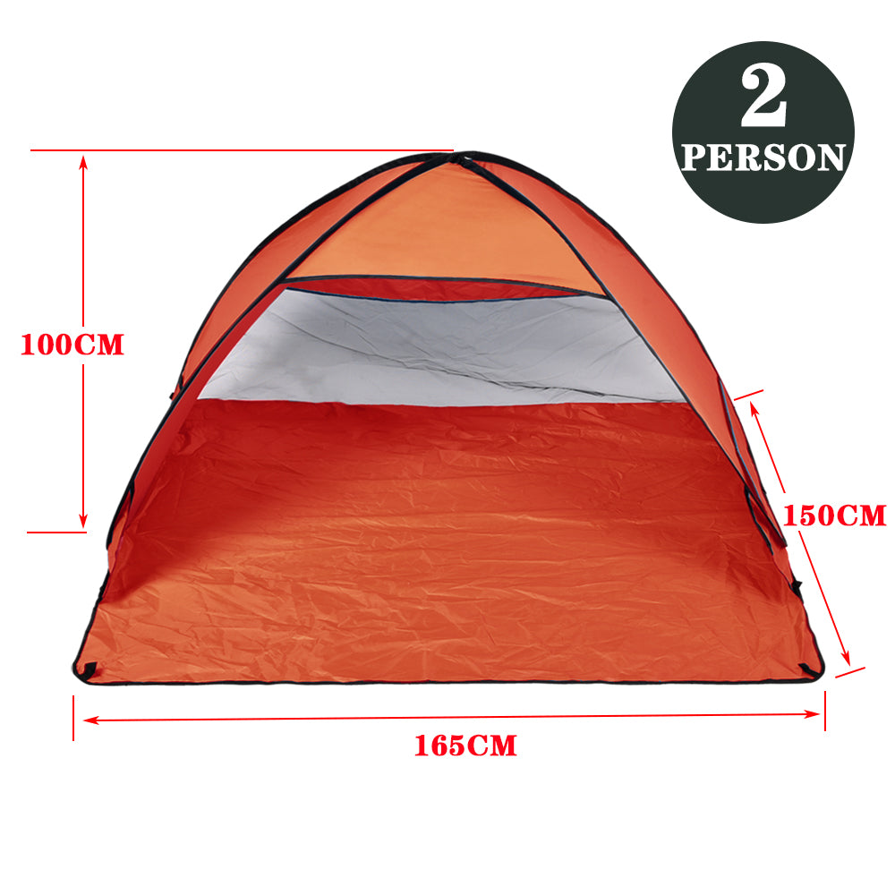 Pop Up Portable Beach Tent Sun Shade Shelter Orange