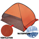Pop Up Portable Beach Tent Sun Shade Shelter Orange - Front View