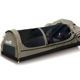 Dome Swag Camping Canvas Tent In Grey - Front View