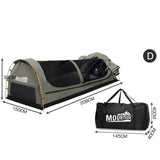 Dome Swag Camping Canvas Tent In Grey - 45-Degree Angle