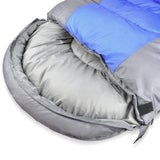 Thermal Single Outdoor Camping Sleeping Bag Mat Tent Hiking Blue - Front View