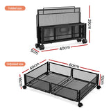Artiss 4X Under Bed Storage Containers Metal Boxes Quilt Organiser with Wheels - Front View