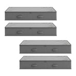 Artiss Under Bed Storage Containers X4 90L Boxes Organiser Clear Top Fabric Grey