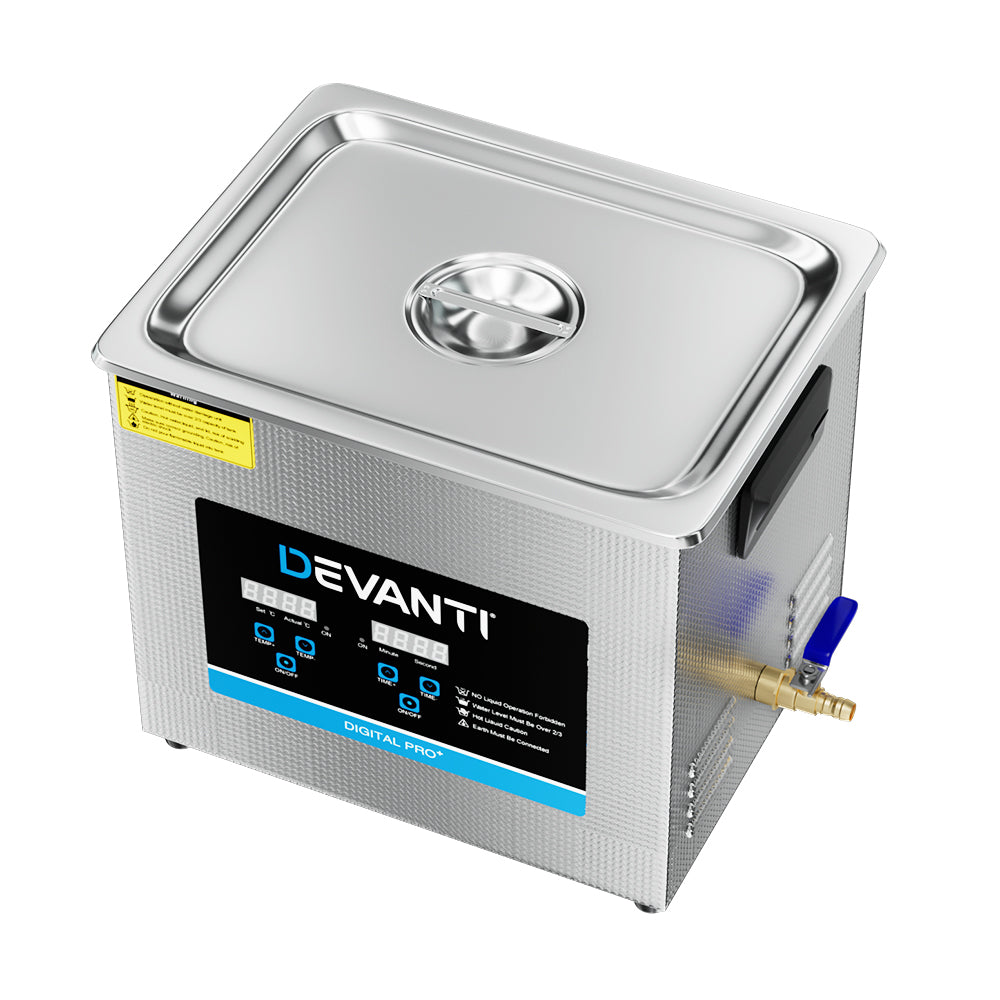Devanti 10L Industrial Ultrasonic Cleaner with Heater and Timer Function