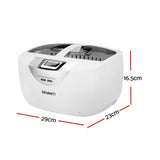 Devanti 2500ml Ultrasonic Jewelry and Glasses Cleaner with Heater and LCD Display - Front View
