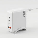 Devanti USB C Charger 100W Fast Charger 4 Port GaN Desktop Station White