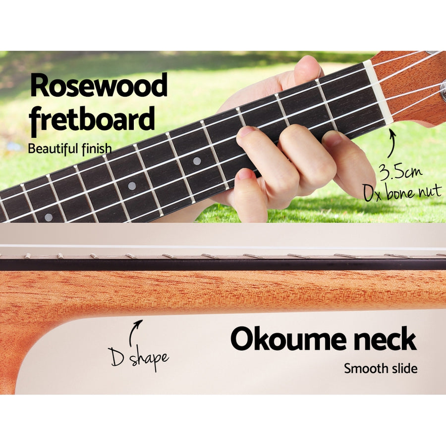 Alpha 26 inch tenor ukulele, natural mahogany with rosewood fretboard, image 7