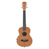 Alpha 26 Inch Solid Mahogany Tenor Ukulele Electric Acoustic EQ System Kit 18 Frets Natural - Top-Down View
