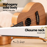 Alpha 26 Inch Solid Mahogany Tenor Ukulele Electric Acoustic EQ System Kit 18 Frets Natural