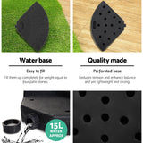 Instahut 3m Outdoor Umbrella w/Base Cantilever Beach Garden Patio Black - 45-Degree Angle