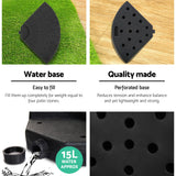Instahut 3m Outdoor Umbrella w/Base Cantilever Beach Garden Patio Charcoal - 45-Degree Angle