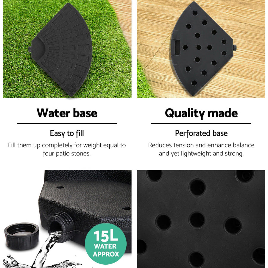 Instahut 3m Outdoor Umbrella w/Base Cantilever Beach Garden Patio Grey, image 5