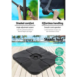 Instahut 3m Umbrella w/Base Outdoor Cantilever Beach Garden Patio Parasol Navy - 45-Degree Angle