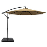 Instahut 3m Umbrella w/Base Outdoor Cantilever Beach Garden Patio Parasol Beige - Front View