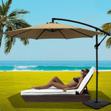 Instahut 3m Umbrella w/Base Outdoor Cantilever Beach Garden Patio Parasol Beige - Close-Up Angle