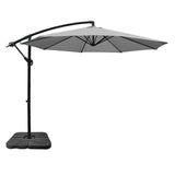 Instahut Umbrella Outdoor Umbrellas Cantilever Sun Stand UV Garden Base Grey 3M - Front View