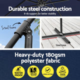 Instahut 3m Umbrella w/Base Outdoor Cantilever Beach Garden Patio Parasol Navy - 45-Degree Angle