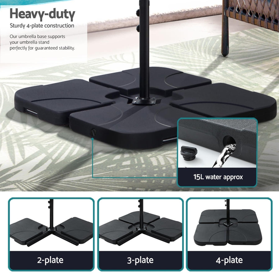 Instahut navy 3m cantilever outdoor umbrella with water-fillable base, image 6