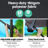 Instahut 3m Outdoor Umbrella Cantilever Beach Garden Patio Charcoal - 45-Degree Angle