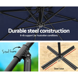 Instahut 3m Outdoor Umbrella Cantilever Beach Garden Patio Navy - 45-Degree Angle