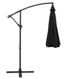 Instahut 3m Outdoor Umbrella Cantilever Garden Beach Patio Black - Side View