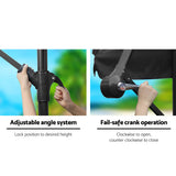 Instahut 3m Outdoor Umbrella Cantilever Garden Beach Patio Black - Top-Down View