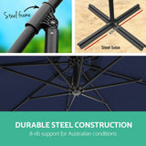 Instahut 3m Outdoor Umbrella Cantilever Garden Beach Patio Navy