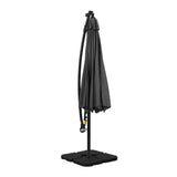 Instahut Outdoor Umbrella 3M Cantilever Beach LED Base Garden Sun Patio Charcoal - Side View