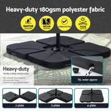 Instahut Outdoor Umbrella 3M Cantilever Beach LED Base Garden Sun Patio Charcoal - Rear View