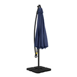 Instahut Outdoor Umbrella 3M Cantilever Beach LED w/Base Garden Shade Patio Navy - Side View