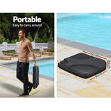 Instahut 3m Outdoor Umbrella w/Base Cantilever Garden Beach Patio Black - Rear View
